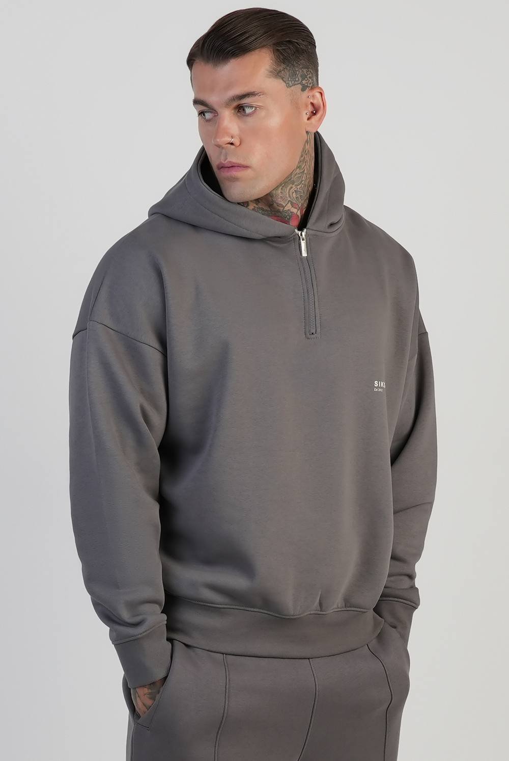 SikSilk SikSilk Men's Graphic Hoodie in Grey - 3