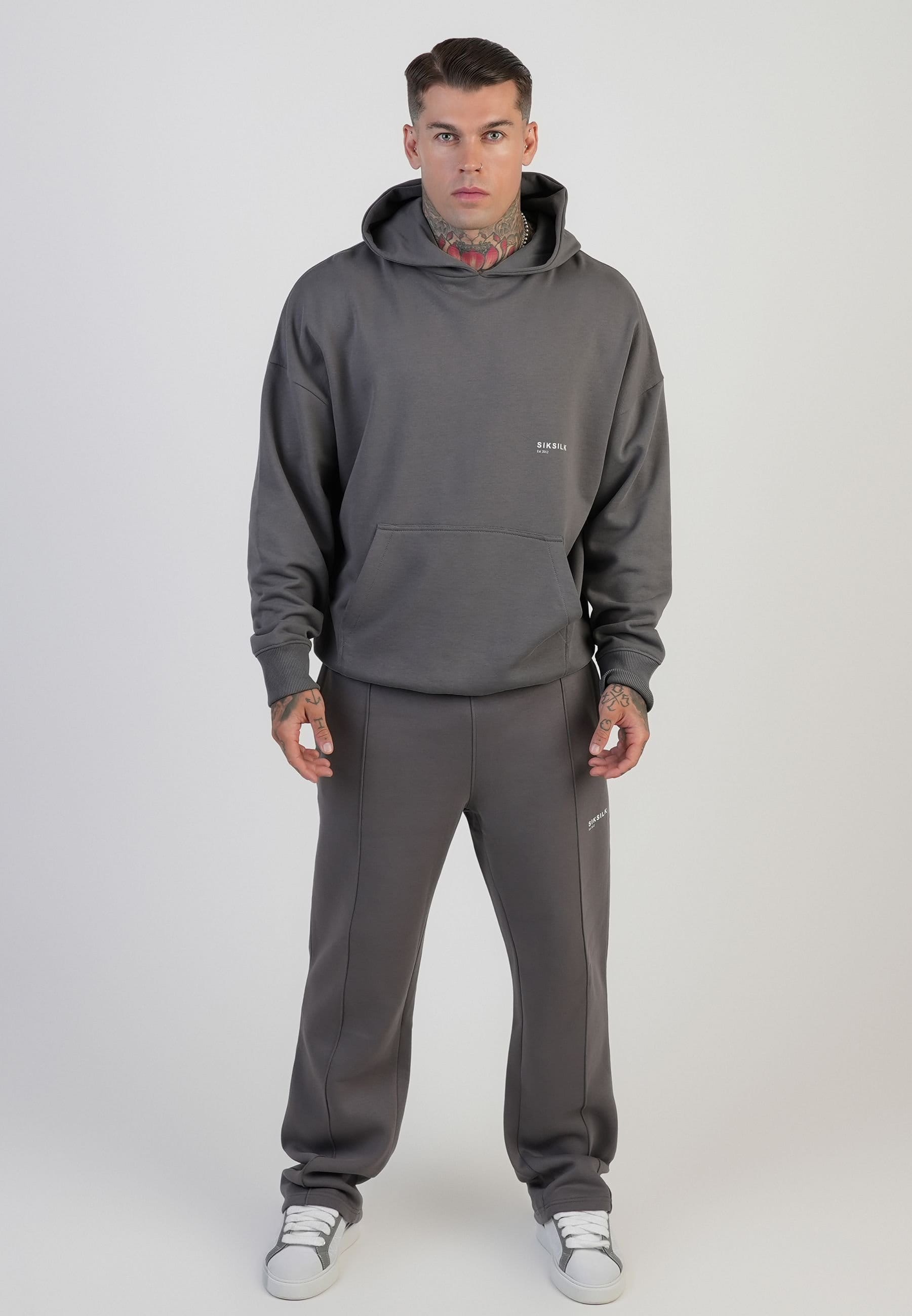 SikSilk SikSilk Men's Graphic Hoodie in Grey - 4