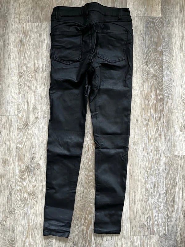 New Look New Look Black Faux Leather Lift & Shape Jeans - Size 10