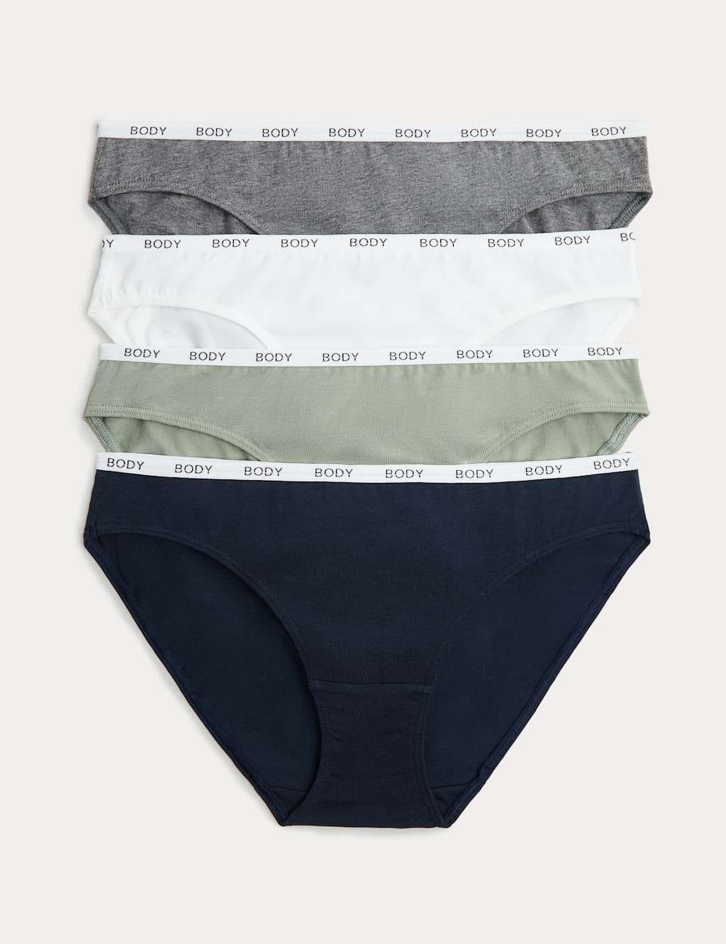 Marks & Spencer M&S 4pk Cotton Rich Bikini Knickers Light Blue Mix