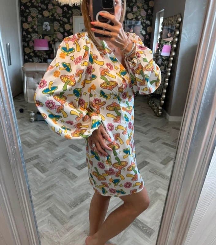 Never Fully Dressed Never Fully Dressed cute mushroom dress with balloon sleeves size 12