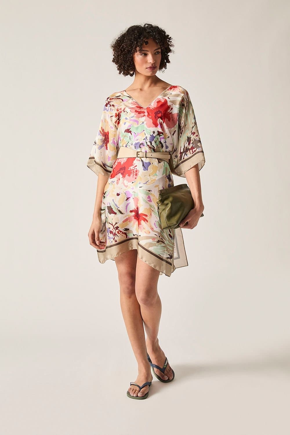 James Lakeland James Lakeland Women's Beige Floral Mosaic Kaftan