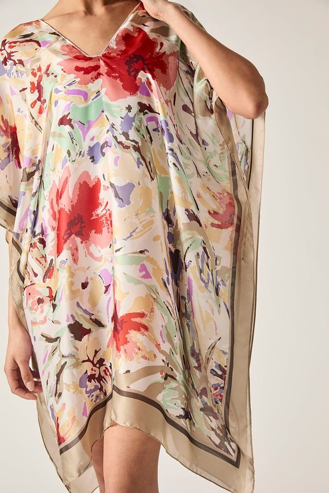 James Lakeland James Lakeland Women's Beige Floral Mosaic Kaftan - 3