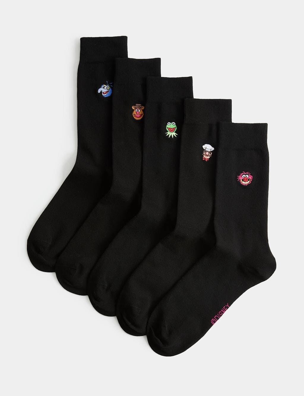 Marks & Spencer M&S 5 Pack Muppets™ Cotton Rich Socks Black Mix