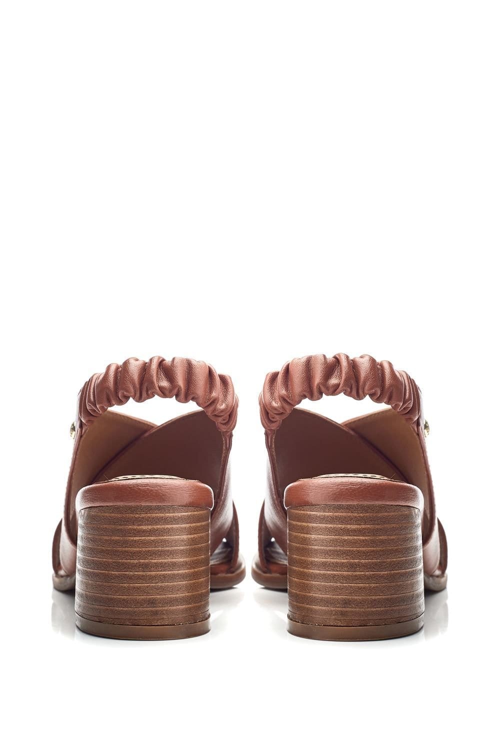 Moda In Pelle Moda In Pelle Women's 'Prinia' Leather Heeled Sandals in Tan - 4