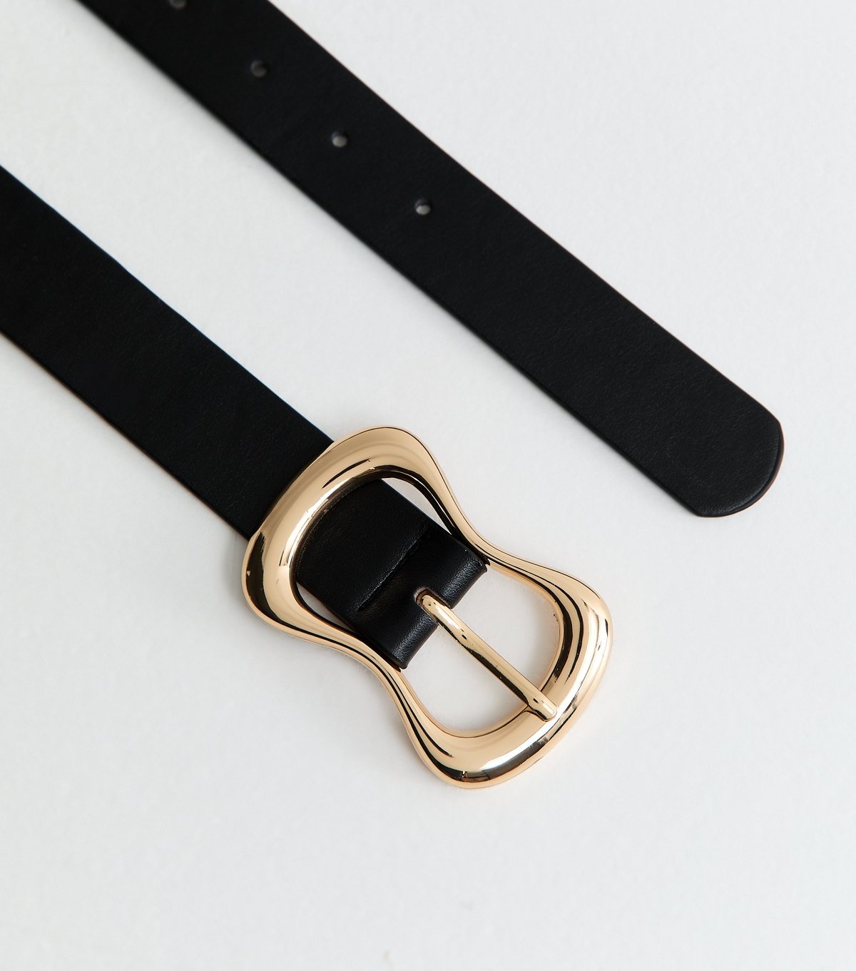 New Look Black Faux Leather Irregular Buckle Belt New Look - 3