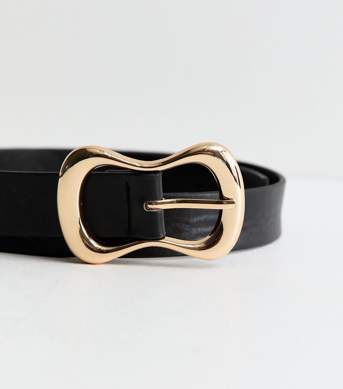 New Look Black Faux Leather Irregular Buckle Belt New Look - 4