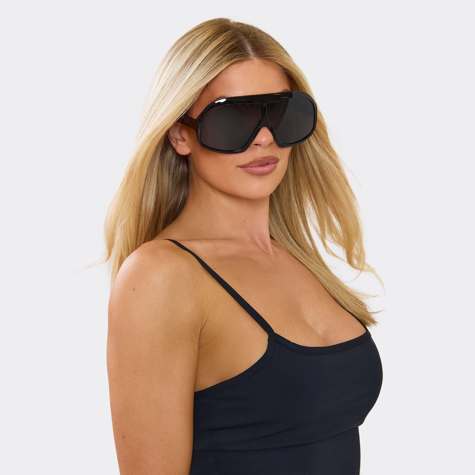 EGO EGO Black Acetate Aviator Sunglasses, Women's Size UK 0