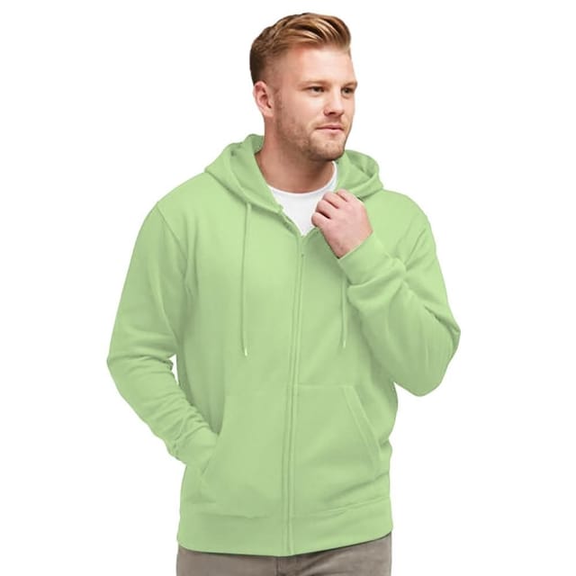 SG SG Men's Plain Full Zip Hooded Sweatshirt in Mint - 2