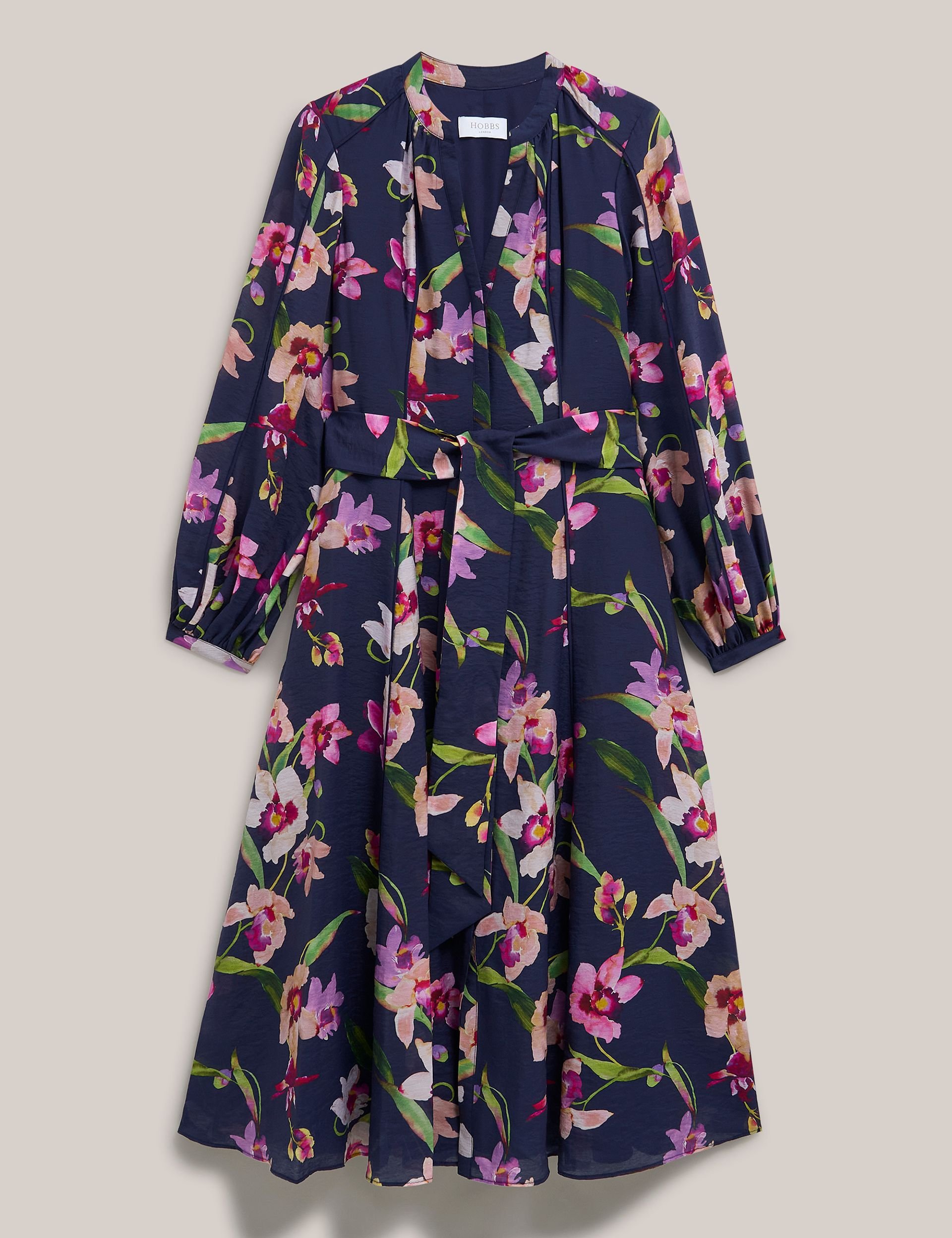 Hobbs London Hobbs London Women's Pippa Floral Midi Dress in Dark Navy - 2