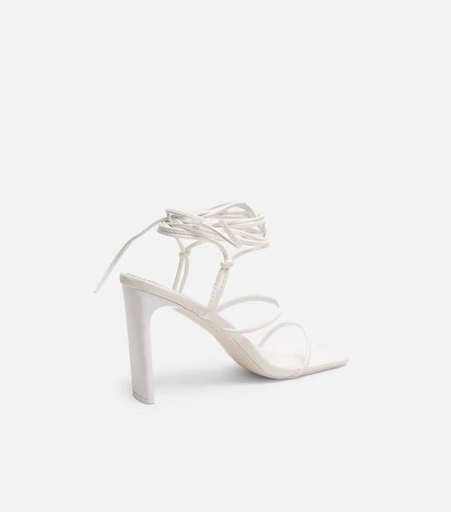 Public Desire Women's White Chloe Faux Leather Strappy Square Toe Sandals Public Desire New Look - 2