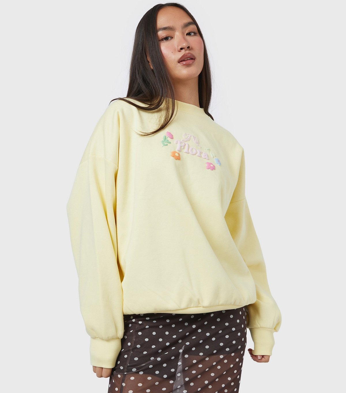 Skinnydip Women's Light Yellow Flora Sweatshirt Skinnydip New Look - 3