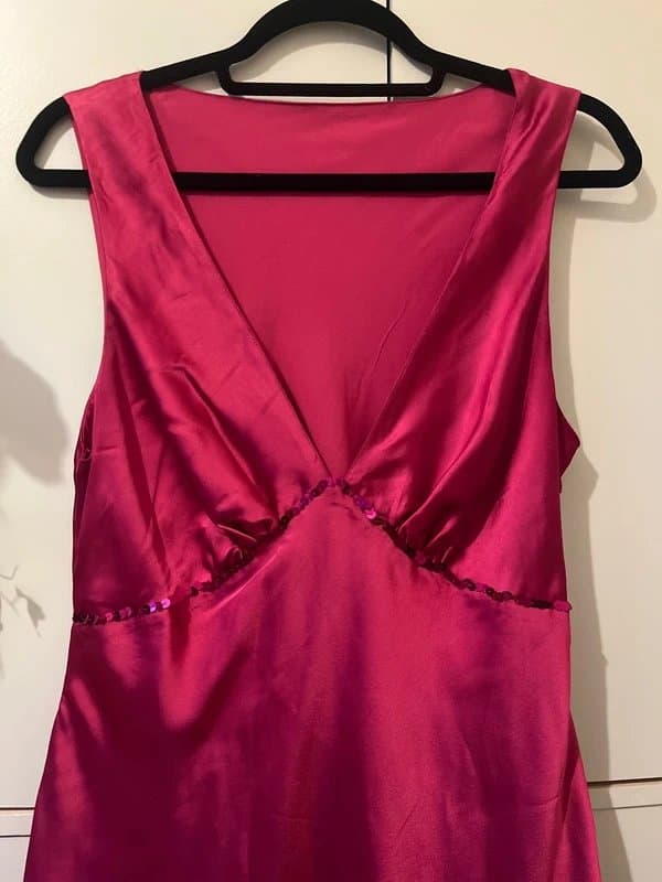 ASOS Pink Satin like Party Dress with Sequins