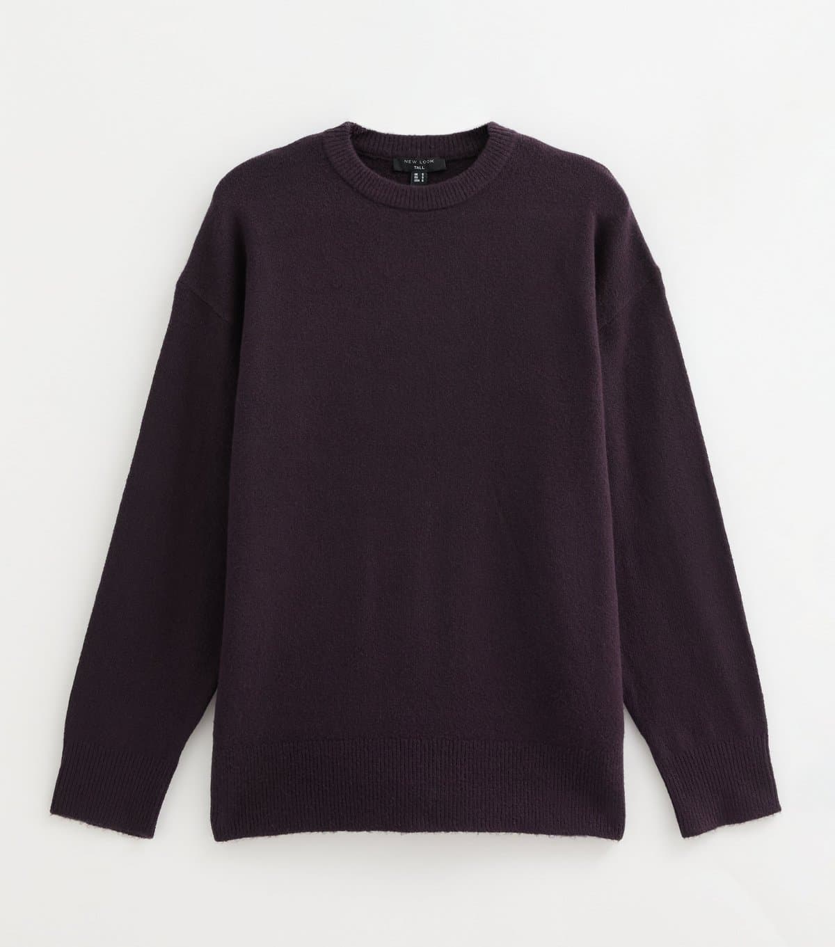 New Look New Look Tall Dark Purple Crew Neck Knitted Jumper