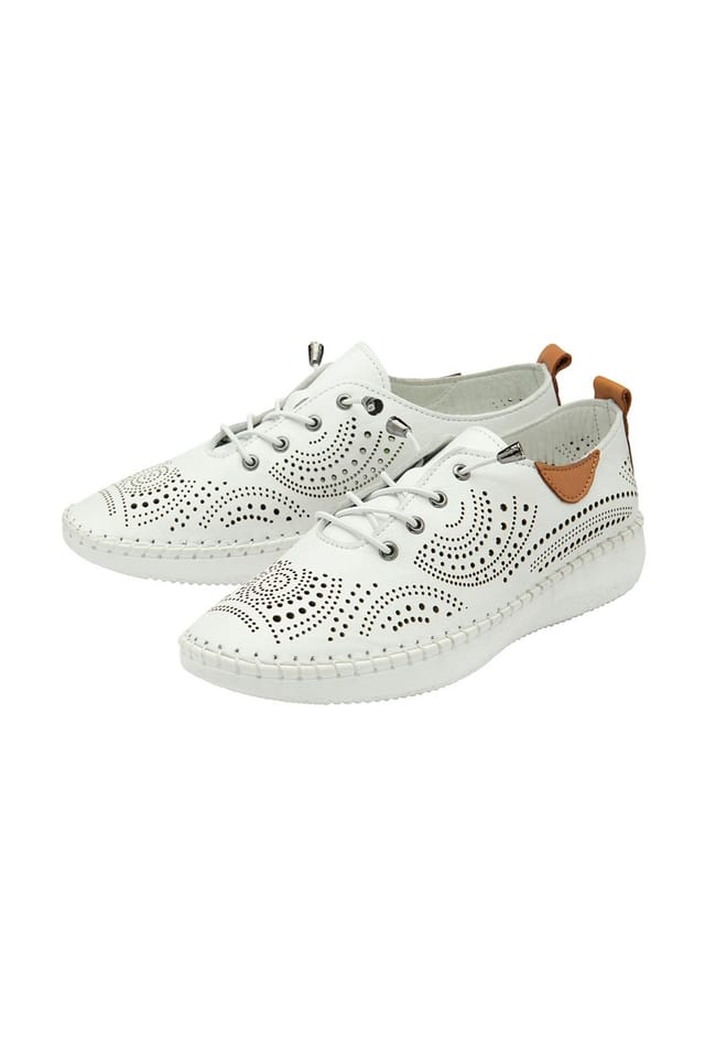 Lotus Lotus Women's 'Tassia' Leather Casual Shoes in White - 2