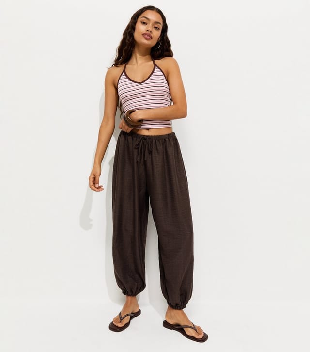 New Look Women's Petite Brown Wide Leg Cuffed Trousers New Look - 2