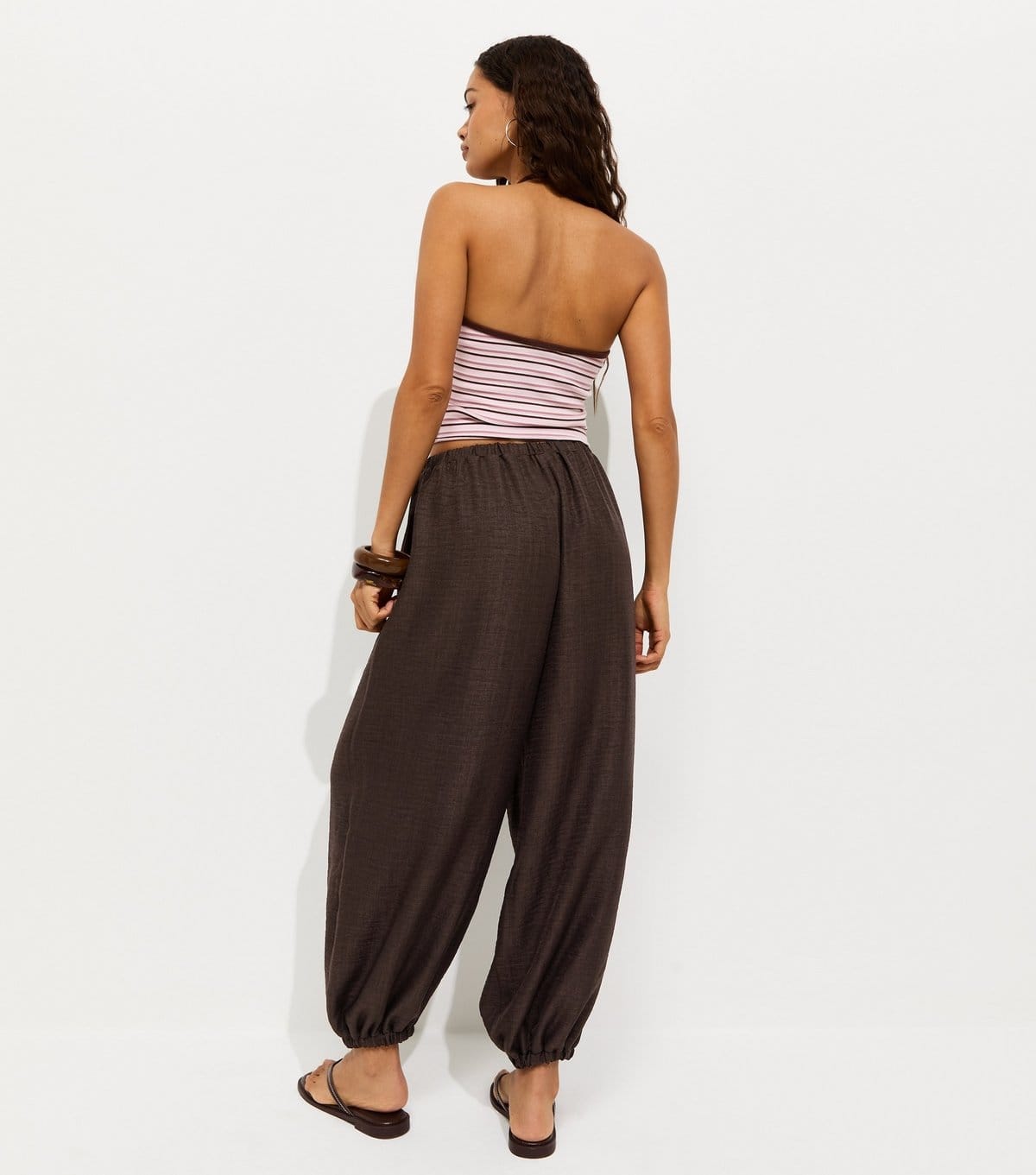 New Look Women's Petite Brown Wide Leg Cuffed Trousers New Look - 4
