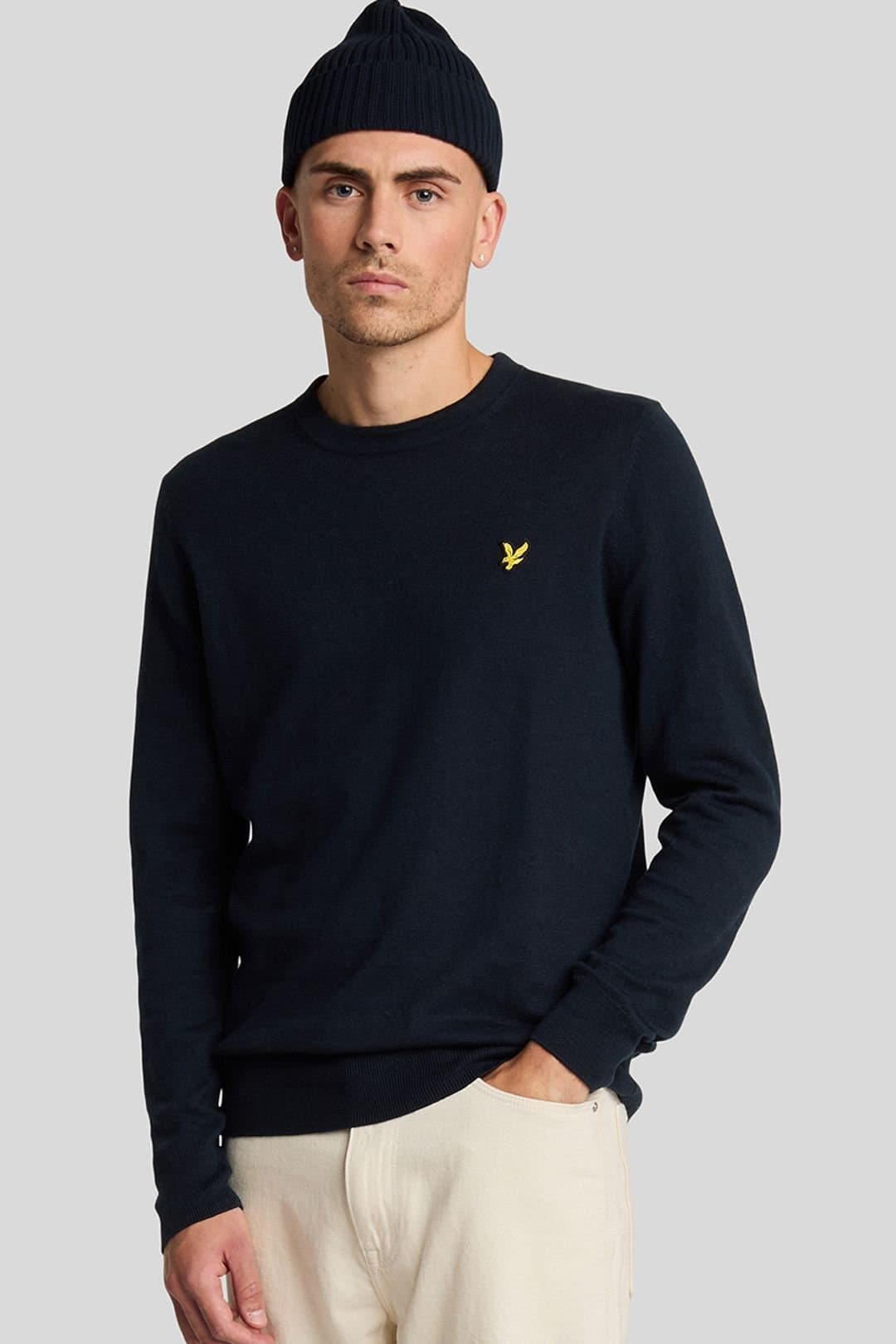 Lyle & Scott Lyle & Scott Men's Cotton Merino Crew Neck Jumper Dark Navy