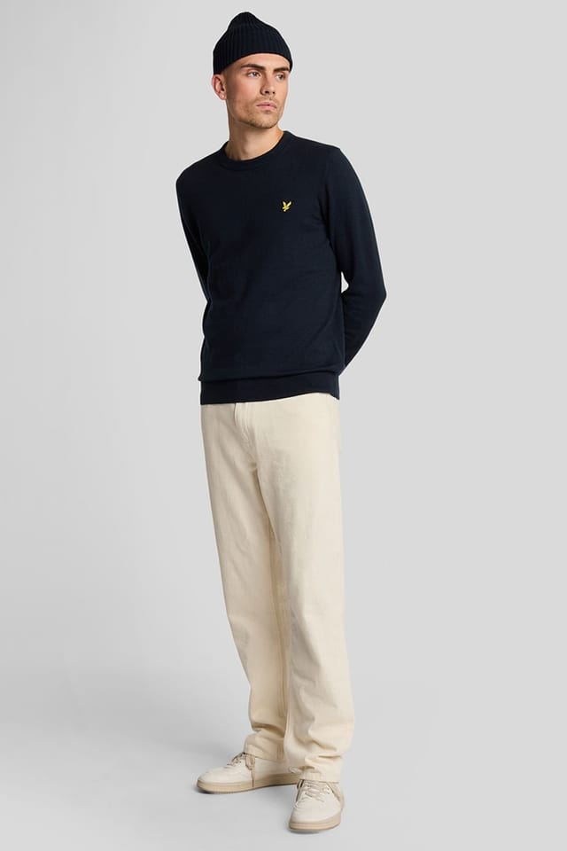 Lyle & Scott Lyle & Scott Men's Cotton Merino Crew Neck Jumper Dark Navy - 2