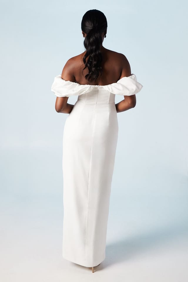 Coast Coast Women's Volume Sleeve Corset Column Wedding Dress in Ivory - 3