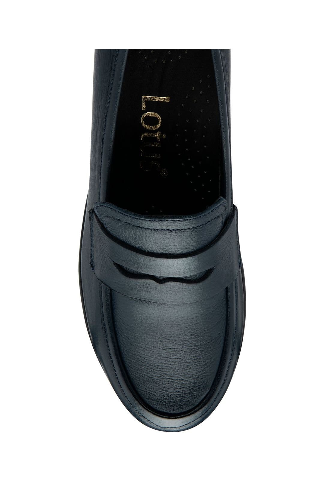 Lotus Lotus Women's 'Detroit' Leather Wedge Shoes in Navy - 4