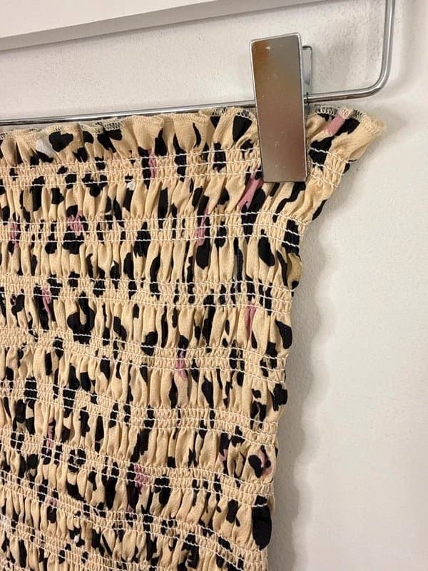 Never Fully Dressed Never Fully Dressed Bandeau Top Leopard Print Beige UK Size S B5HT