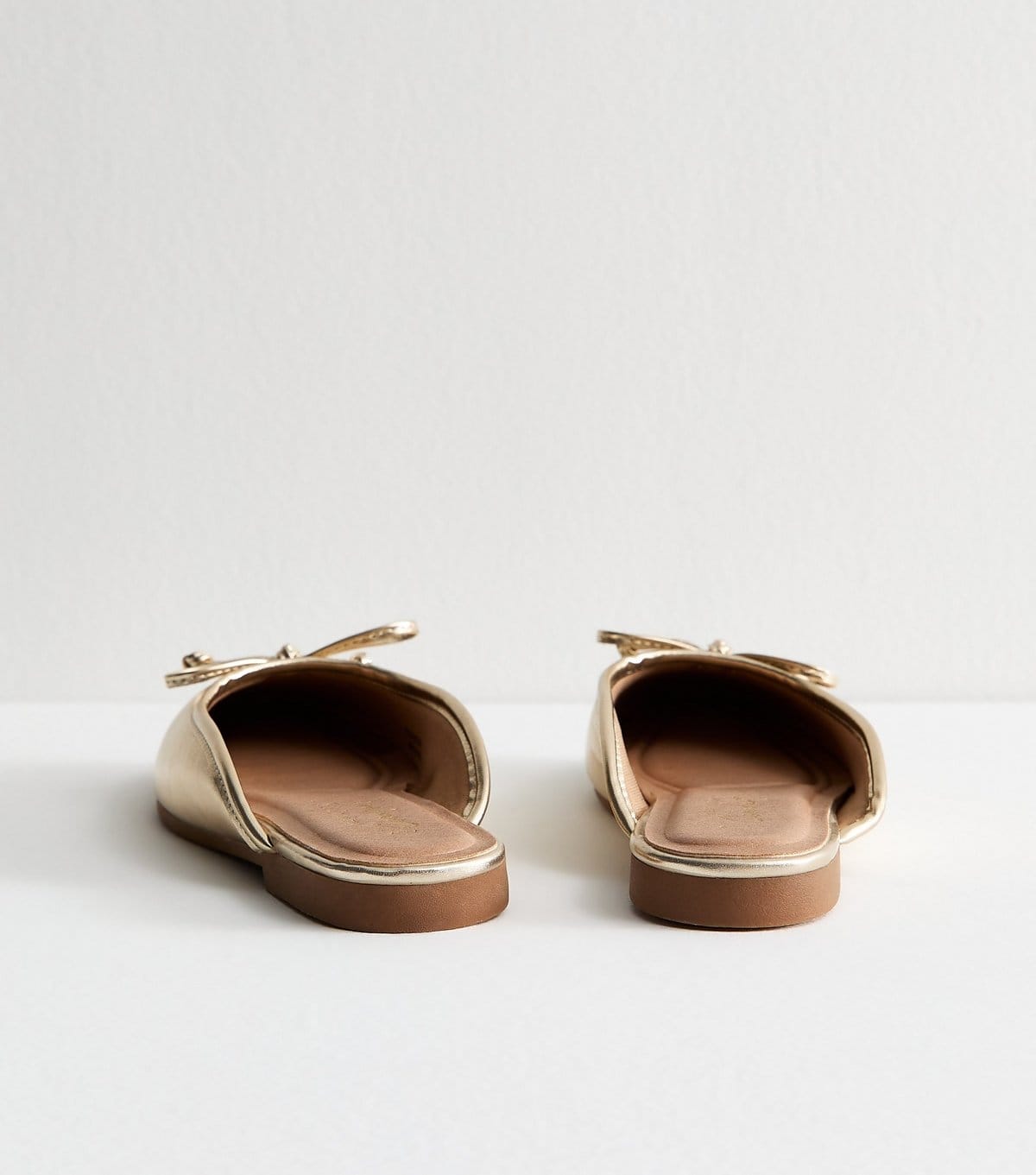 New Look Women's Gold Faux Leather Ballet Mules Vegan New Look - 4