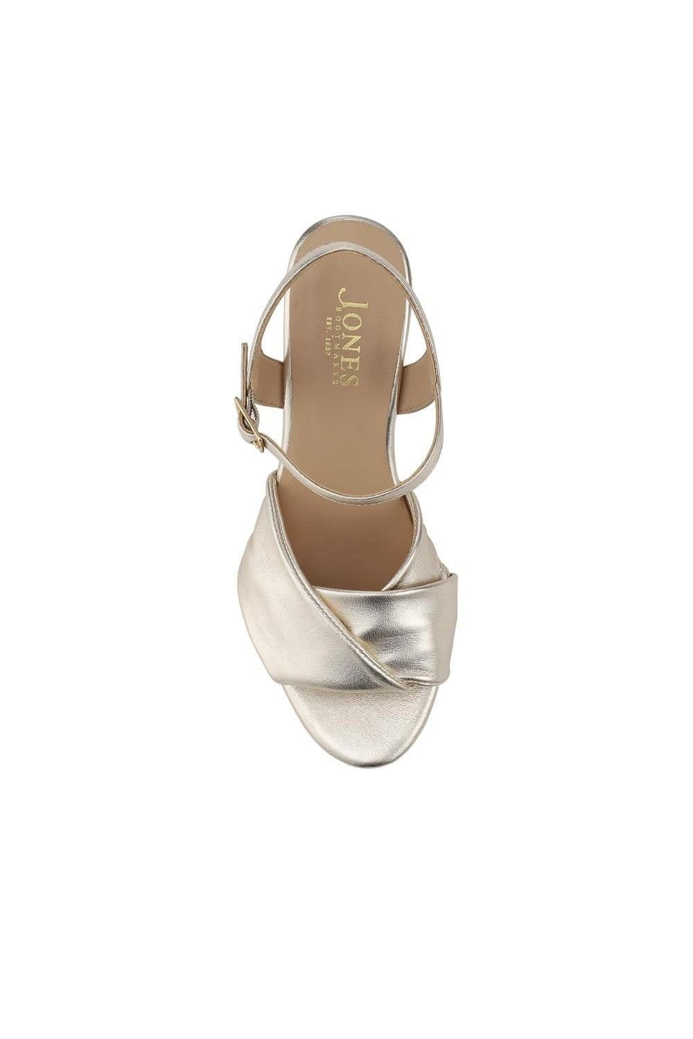 Jones Bootmaker Jones Bootmaker Women's Iva Leather Wedge Heel Sandals in Gold - 4