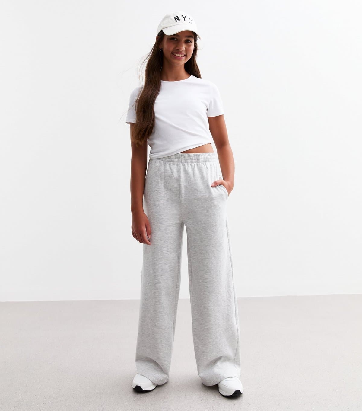 New Look Girls' Grey Wide Leg Joggers New Look