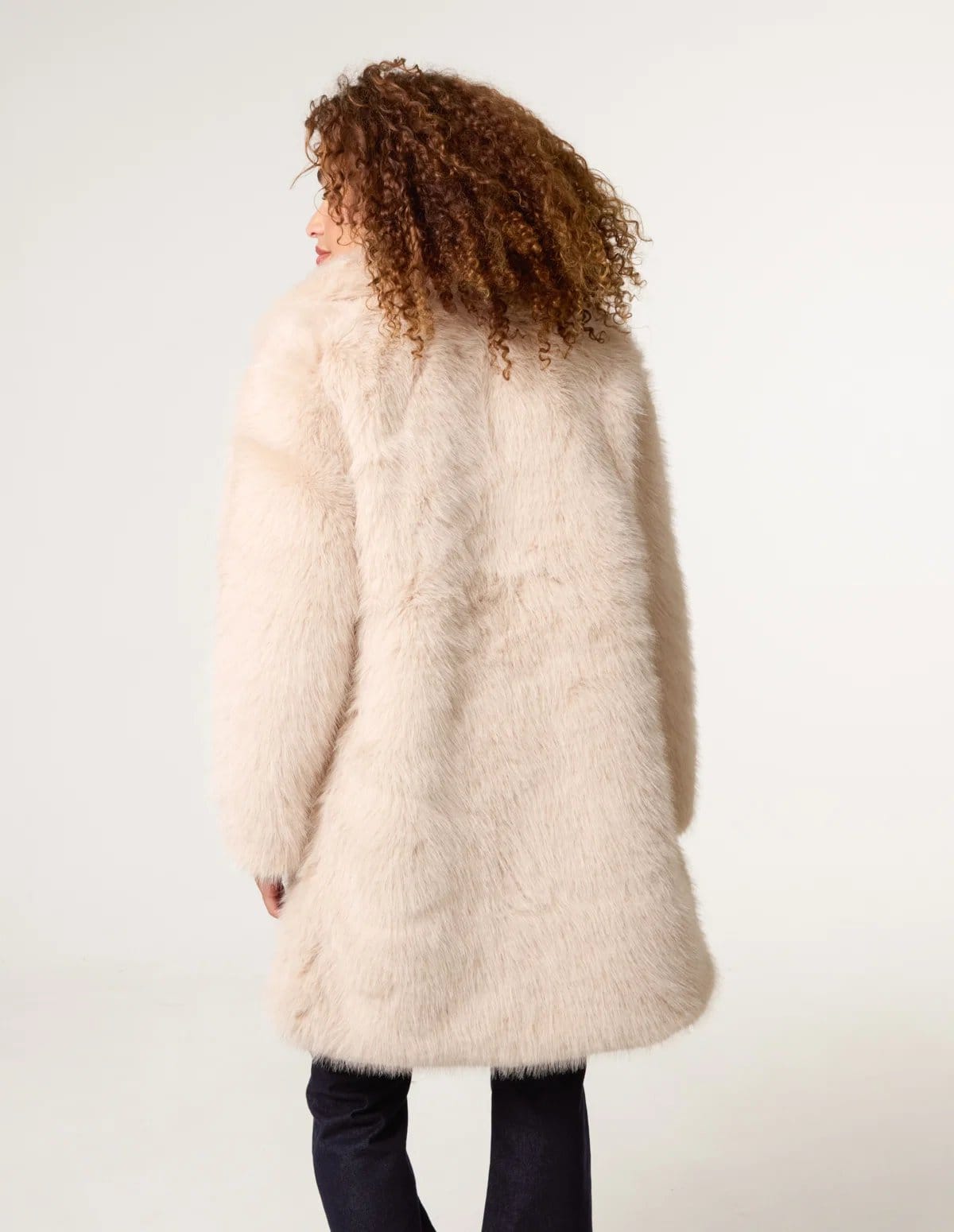 Blue Vanilla Faux Fur Long Coat - 4