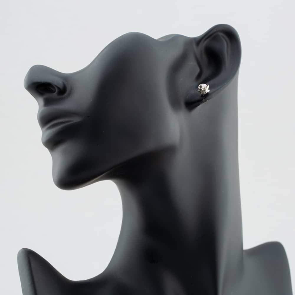 T.H.Baker T.H.Baker Women's 9ct White Gold Stone Set Knot 5.57.0213 in Silver - 2