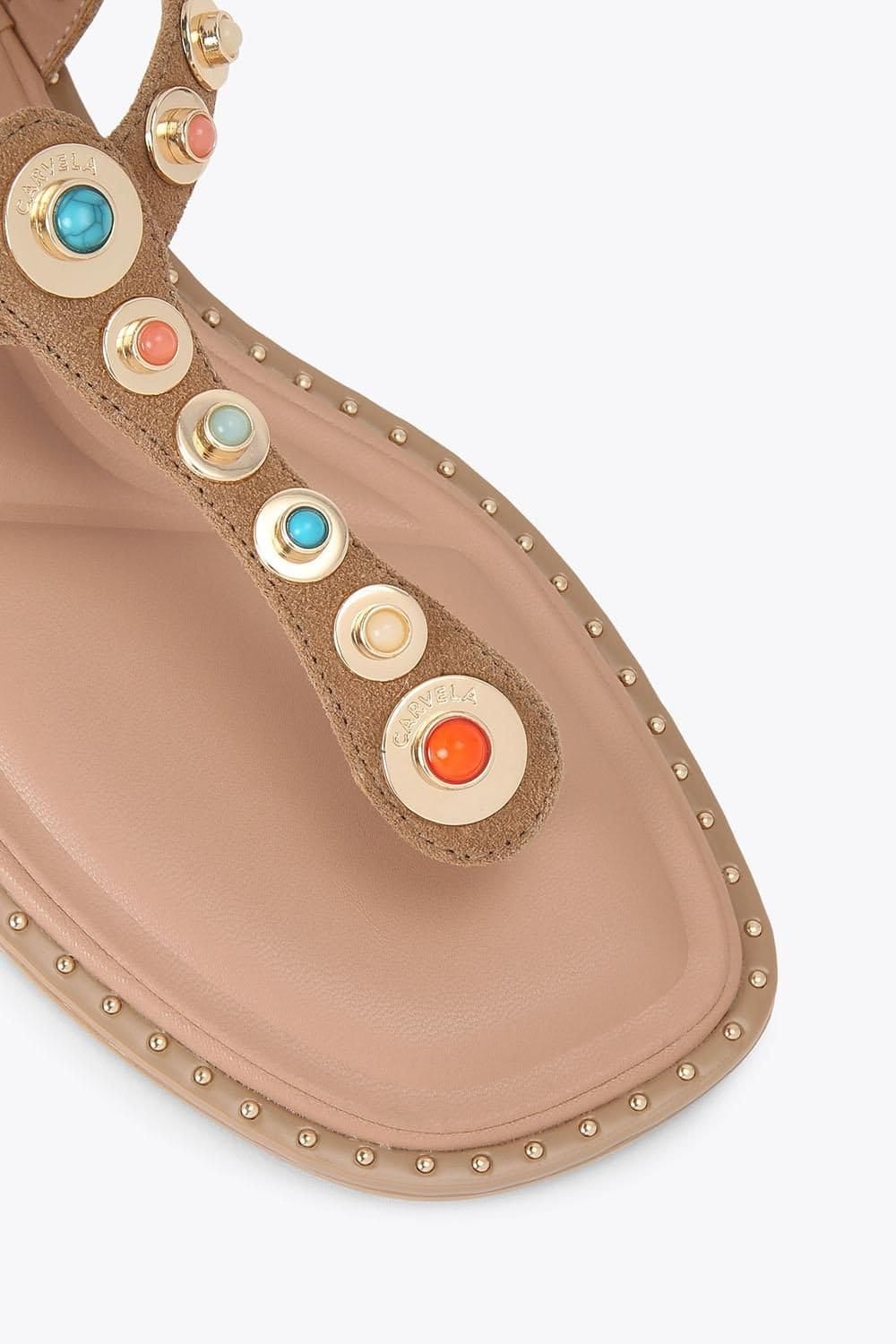 Carvela Carvela Women's 'Amalfi T Bar Flat Sandal' Suede Sandals in Camel - 4
