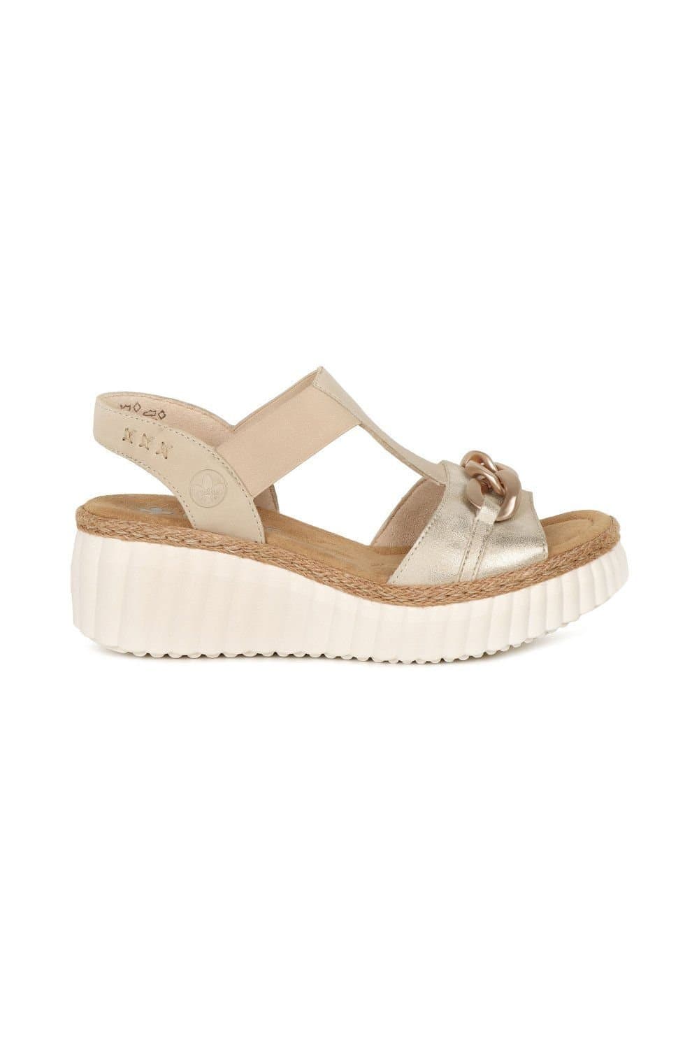 Rieker Rieker Women's 'Dominica' Wedge Heel Sandals in Gold