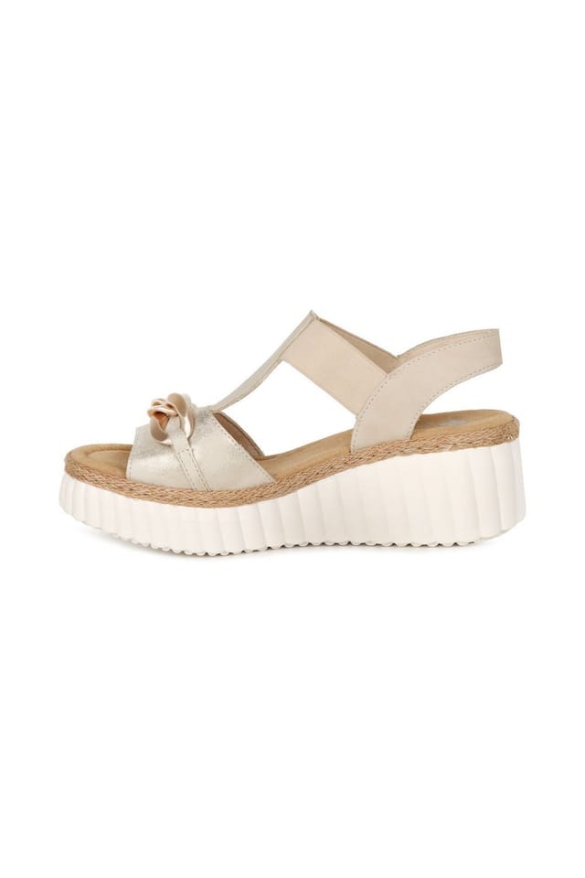 Rieker Rieker Women's 'Dominica' Wedge Heel Sandals in Gold - 2