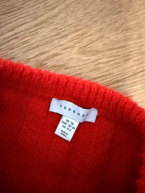 Topshop Red knitted cardigan