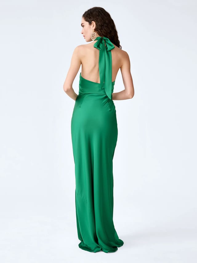 OMNES Arles Dress in Emerald Green - 2