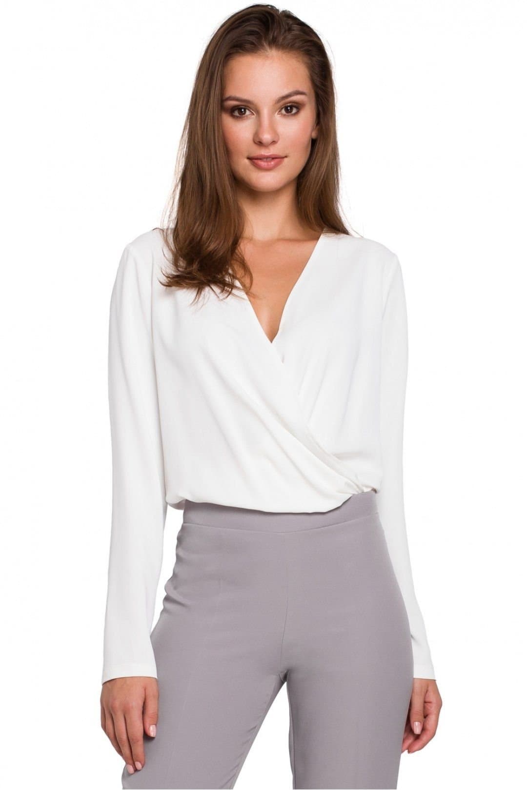 Love Lace Love Lace Women's Light Envelope Cut Blouse for Everyday Style in White