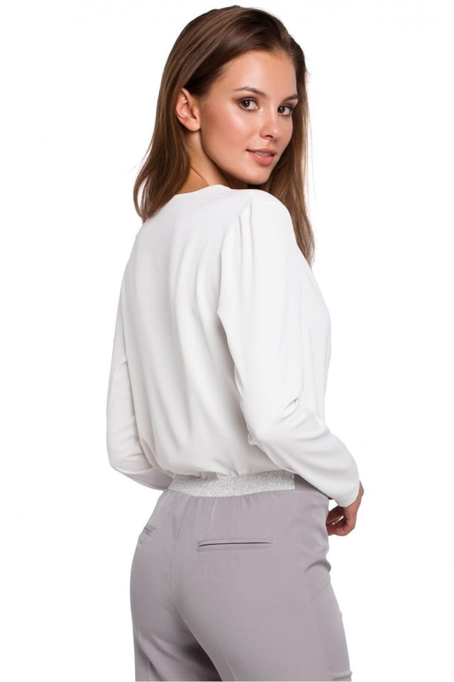 Love Lace Love Lace Women's Light Envelope Cut Blouse for Everyday Style in White - 2