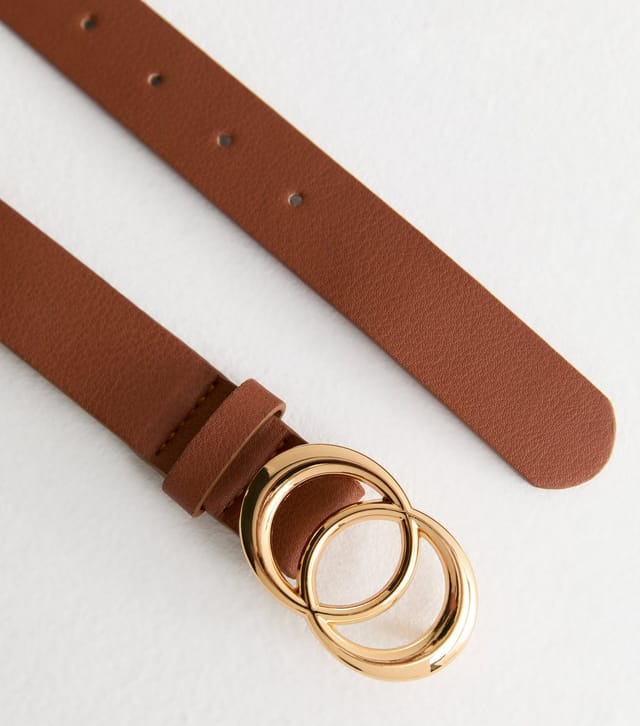 New Look Tan Leather-Look Curved Buckle Belt New Look - 3