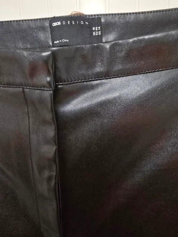 ASOS Black leather look trousers, wide leg