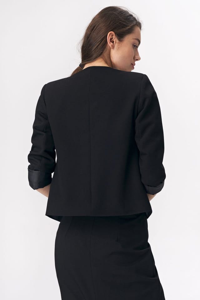 Love Lace Love Lace Women's Classic Soft Touch Short Jacket for Office in Black - 3