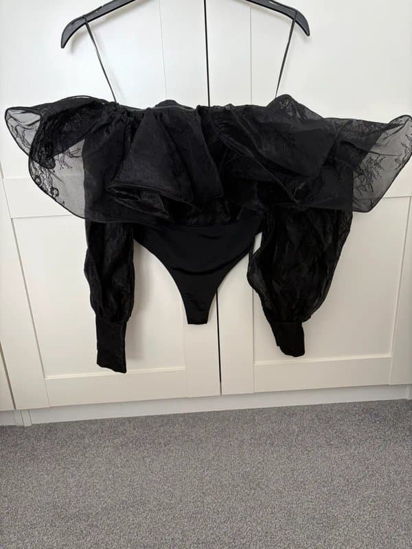 ASOS UK size 6 ASOS Luxe Black Lace Bodysuit