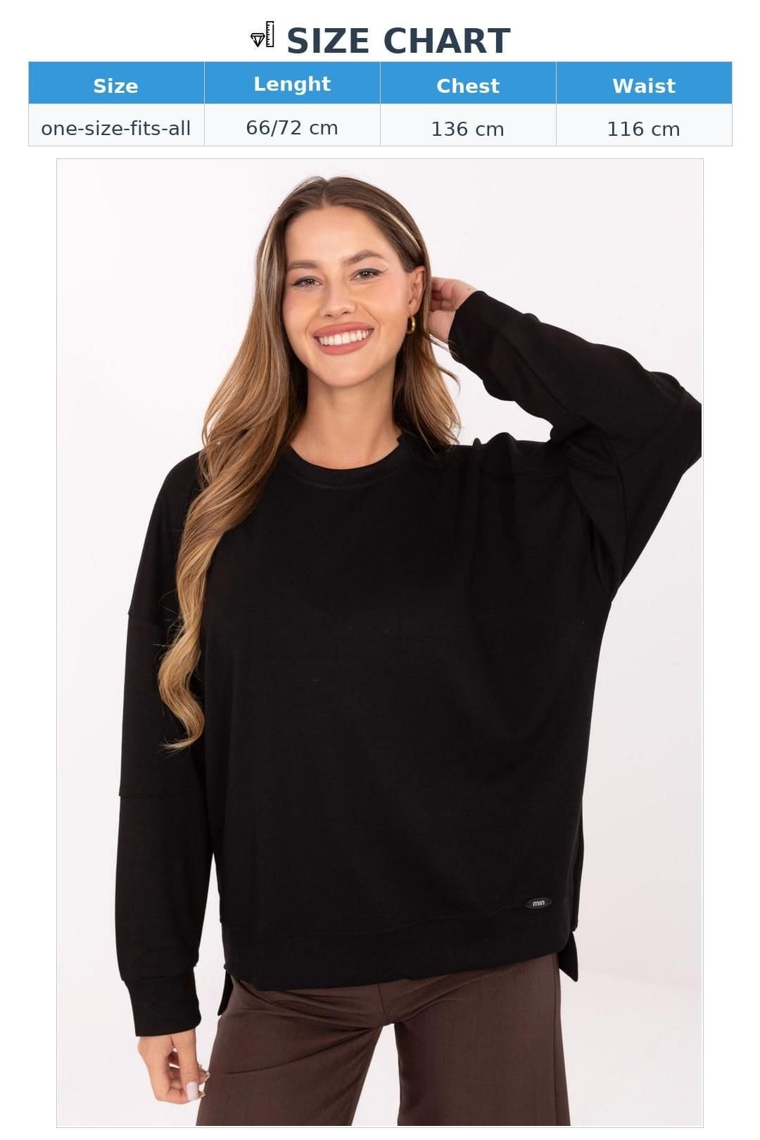 Love Lace Love Lace Women's Buttery Soft Viscose Elastane Sweatshirt Style 219430 in Black - 4