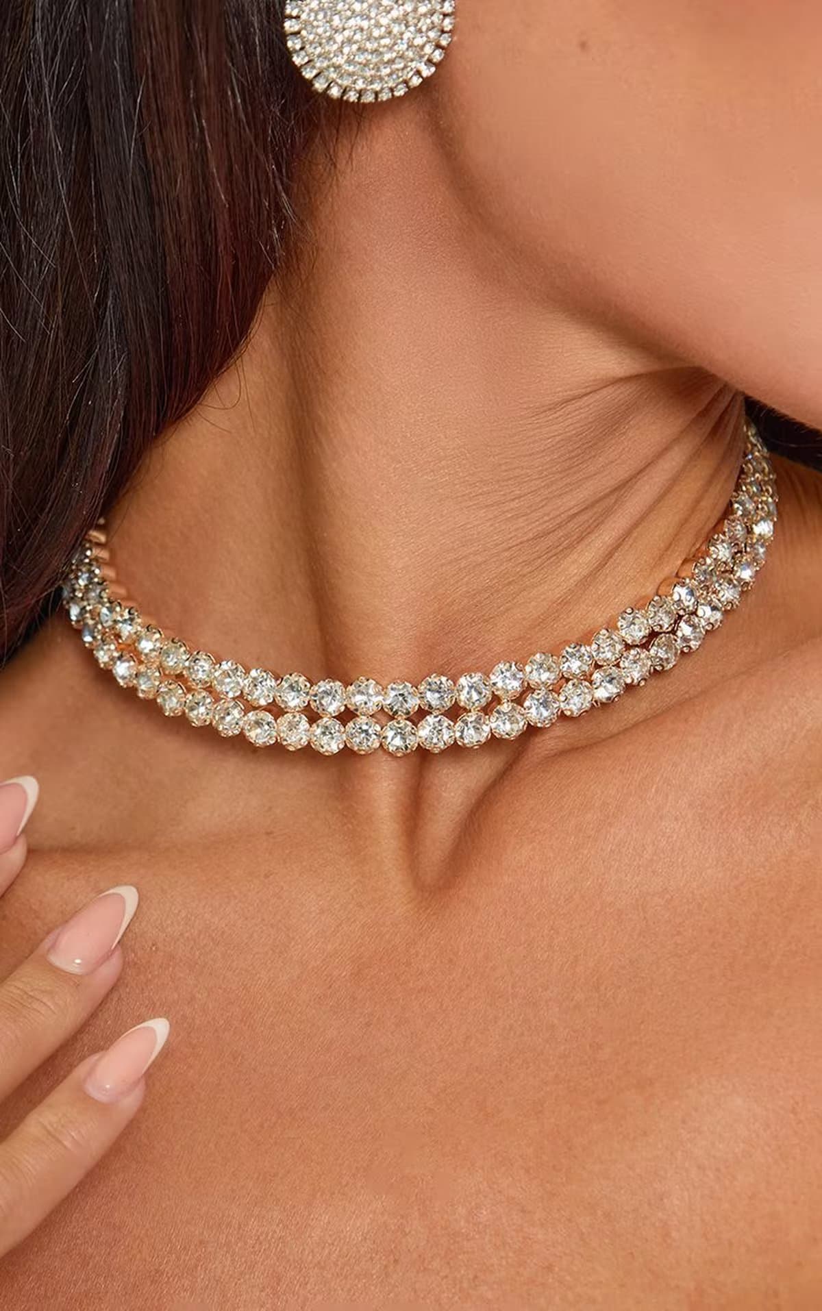 EGO Diamante 2 Chain Choker Necklace In Gold, Women's Size UK 0