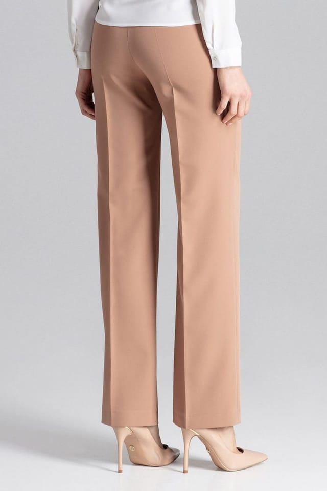 Love Lace Love Lace Women's Long Wide Leg Side Covered Zipper Pants in Camel - 3
