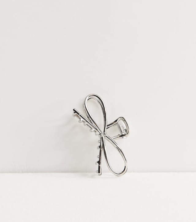 New Look Silver Tone Bow Hair Claw Clip New Look - 2