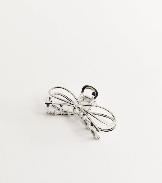New Look Silver Tone Bow Hair Claw Clip New Look - 3