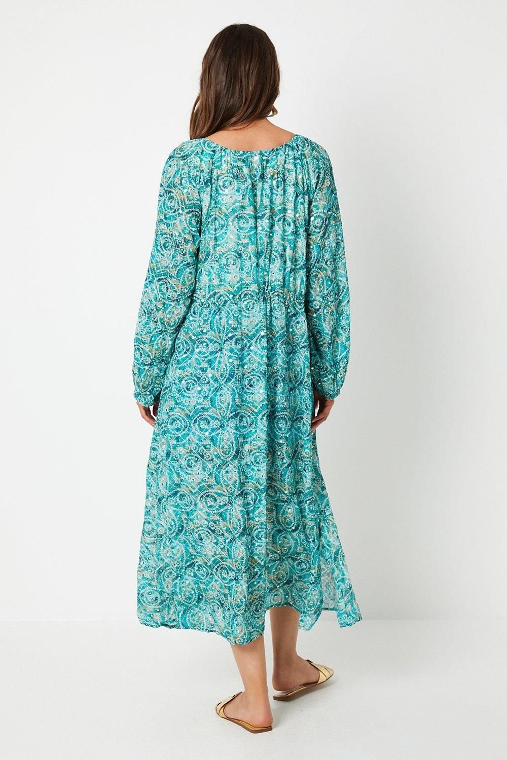 Wallis Wallis Women's Geo Print Mirror Detail Kimono in Turquoise - 3