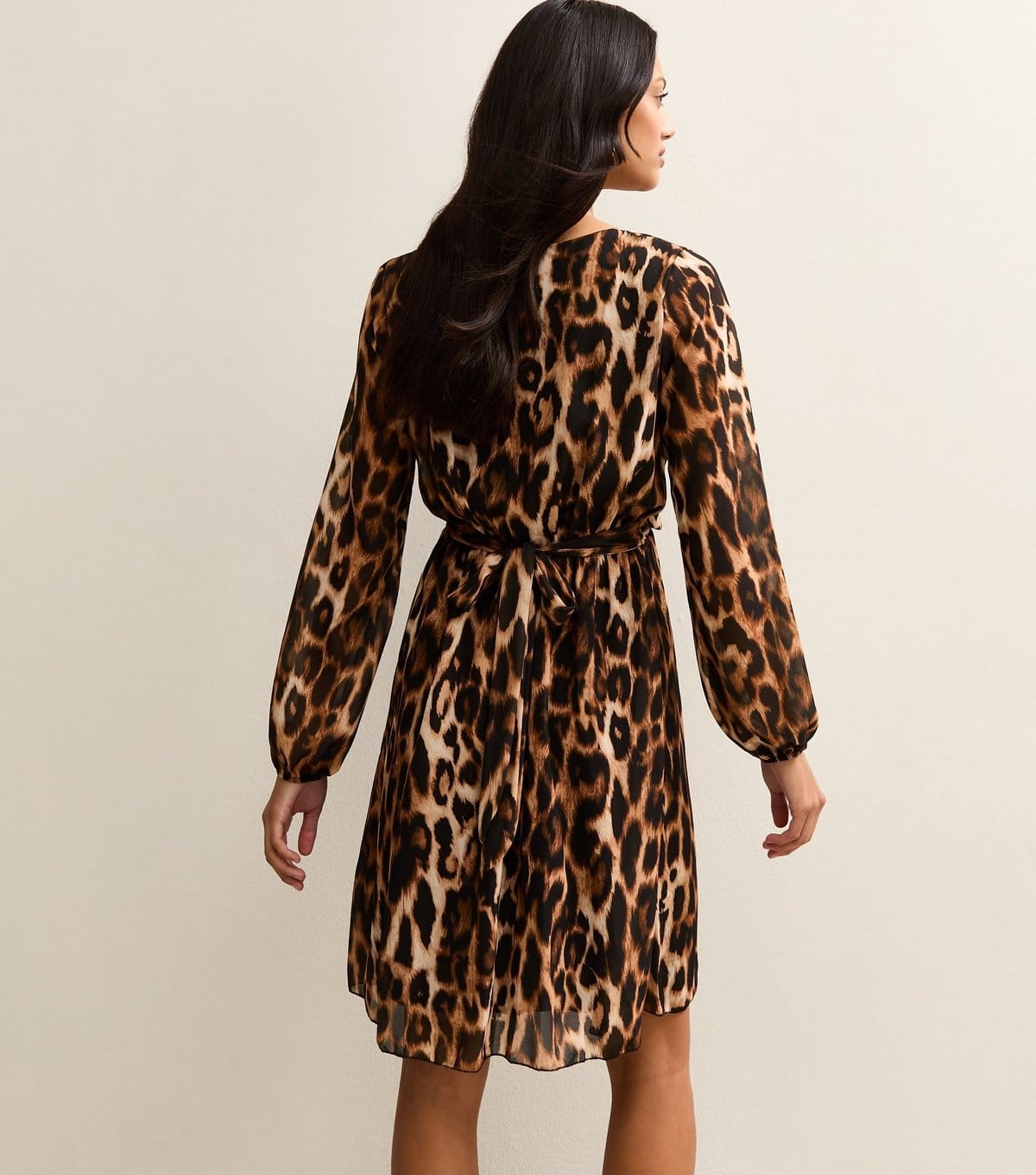 Gini London Women's Animal Print Wrap Elasticated Waist Mini Dress Gini London New Look - 4