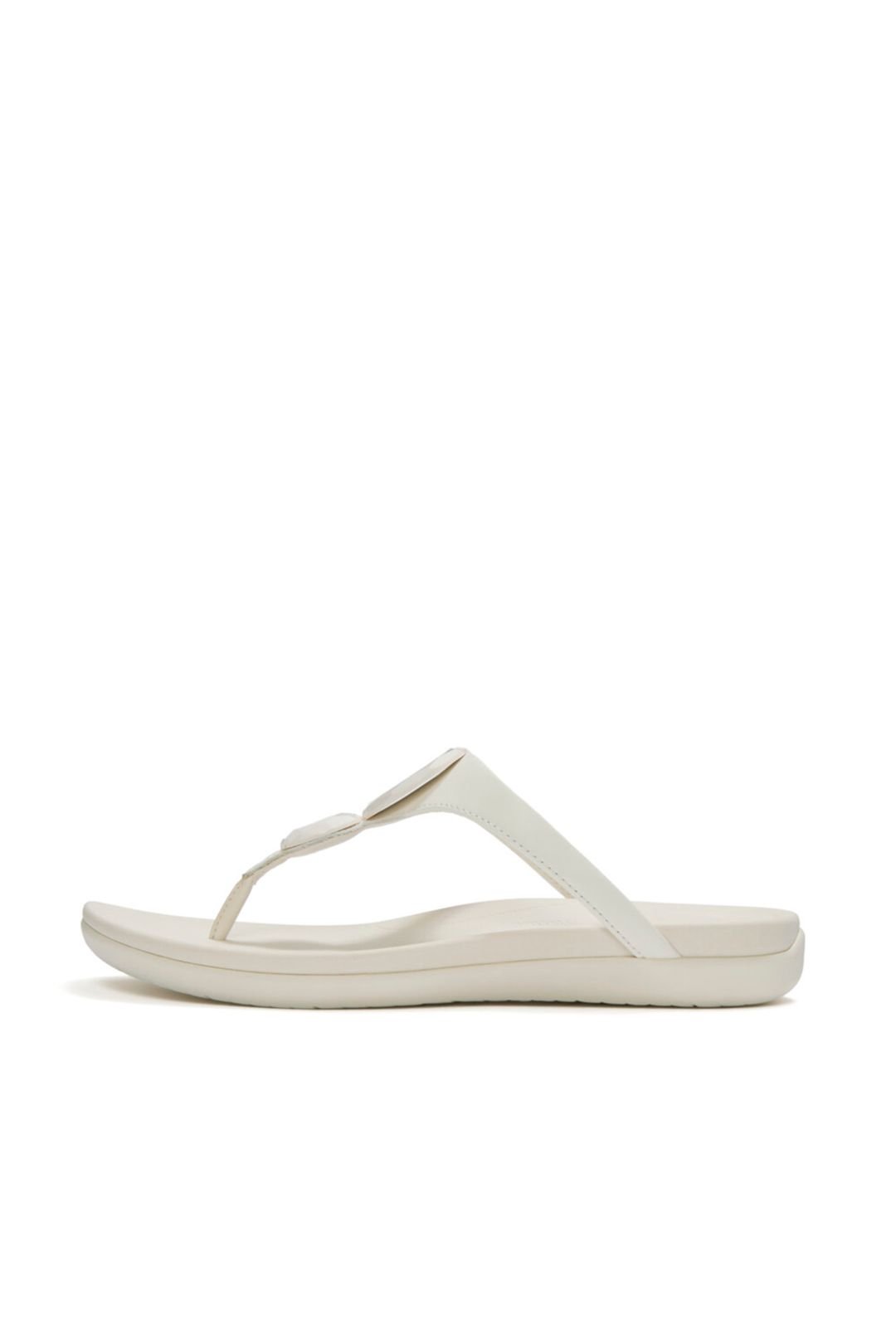 FitFlop FitFlop Women's Solay Glossy-Disc Toe-Post Sandals Cream - 3